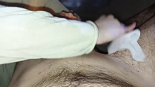 I asked my wife to just shave my dick but she gave me an oily handjob with happy end