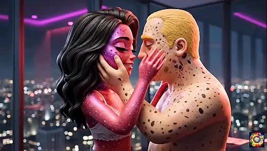 Romantik çift şehvetli bir geceyi paylaşıyor - ai hentai asmr