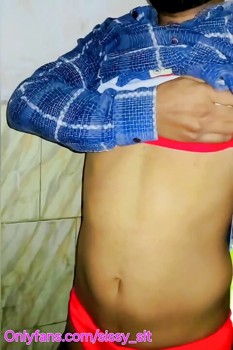 Crossdresser Flash Her Clitty and Masturbating