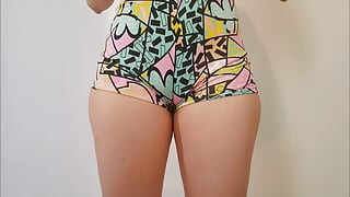 Hot fitness girl with a hairy pussy