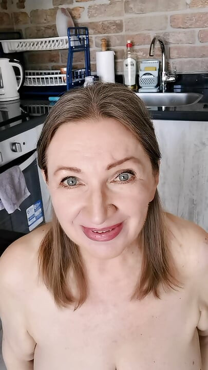 Mom-in law Didn’t Expect a Guest : A Sheer Kitchen Tease