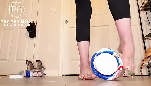 Size 16 Foot Domination: Protein Tubs Crushed Like Toys