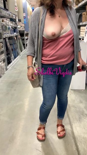 Flashing my tits in Lowe's