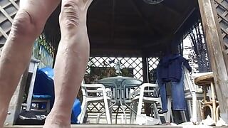 Exhibitionist Grandpa Daddy Dildo Fuck Facial Cumshot Cumeating Eating My Own Cumshot Outdoor