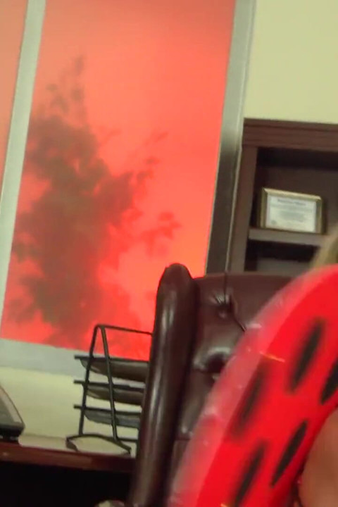 Blonde sucks a monster cock then rides it to a mouth cumshot