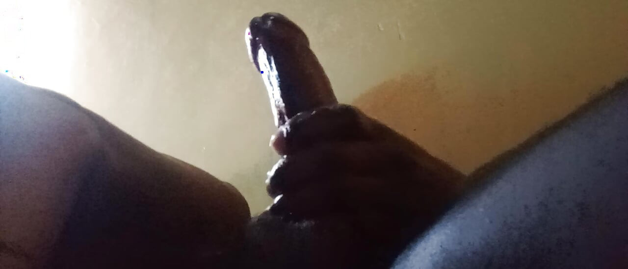 Stroking My Big Black Cock