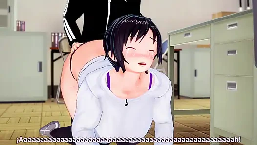 Fucking his best friend's mother in the Hentai office