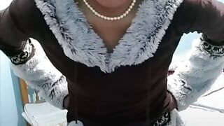 JoseLynne cd weihnachts-outfit zeigt meine beine, schönheit und sexy