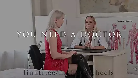 Shy Girl With Boots And Stockings Visits Slutty Doctor