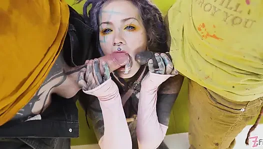 Альтернативные дреды, крошка и только анальный тройничок - двойной анал, пролапс Bloom и Зияние