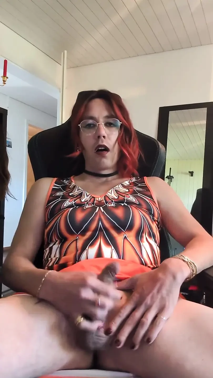 Sissy Jerking off and Eating Her Cum