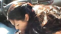 Mexikansk tjej från sanat ana, avsugning i bilen
