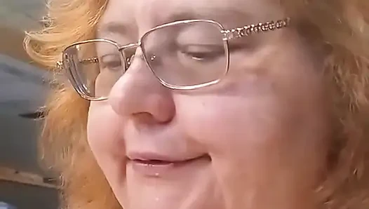 Stepmom and I eating breakfast