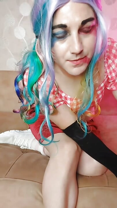 Harley Quinn Femboy Cosplay Model Crossdresser