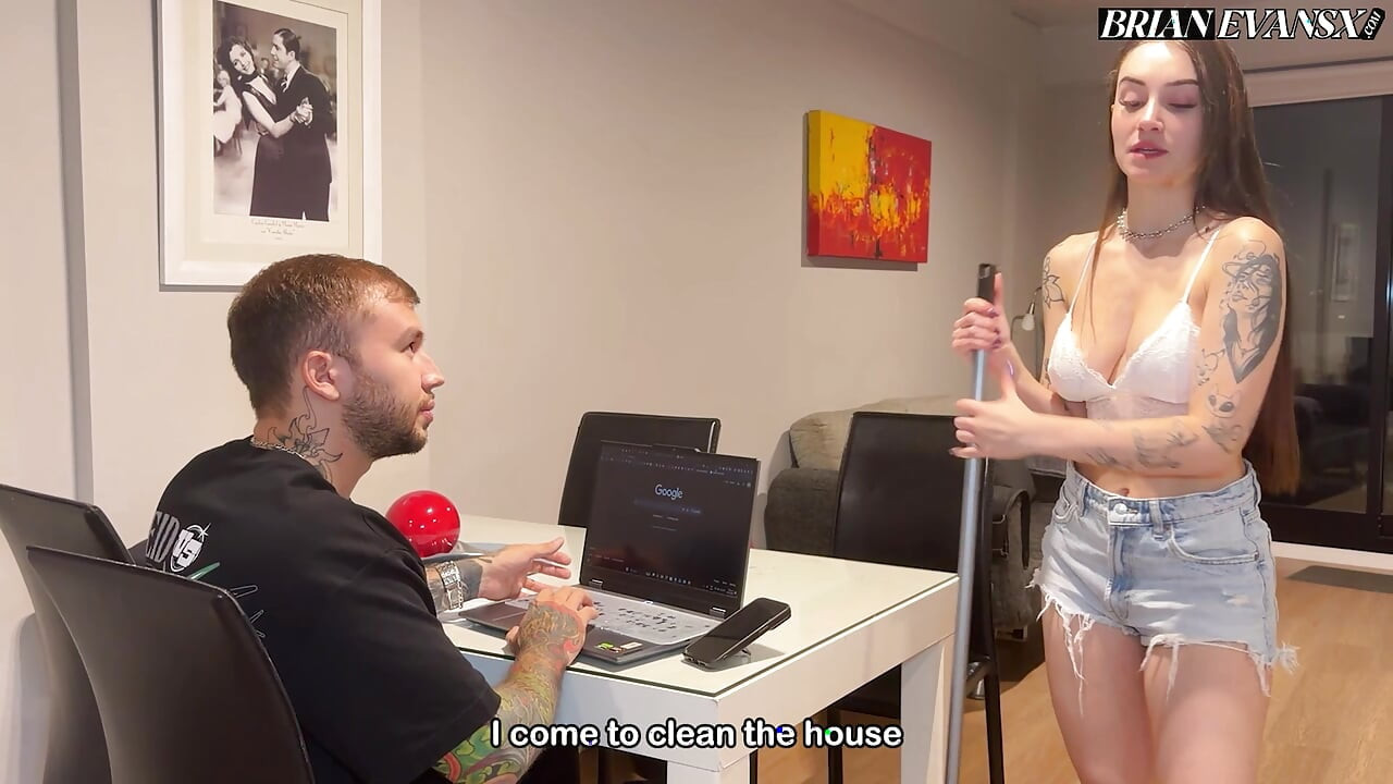 Chavita Grimaldi is a blonde Uruguayan maid with cute natural tits who fucks Brian Evansx