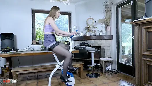 Alice Maze and Nikao in a Steamy Indoor Bike Workout Turned Hardcore Fuck