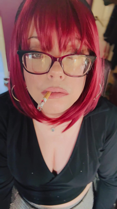 Miss Tina Snua Loves To Dangle Her Cigarette! Smoking Smoker Glasses | Clip 1
