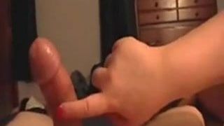 Wife Gives Slow Handjob & Ruins Orgasm