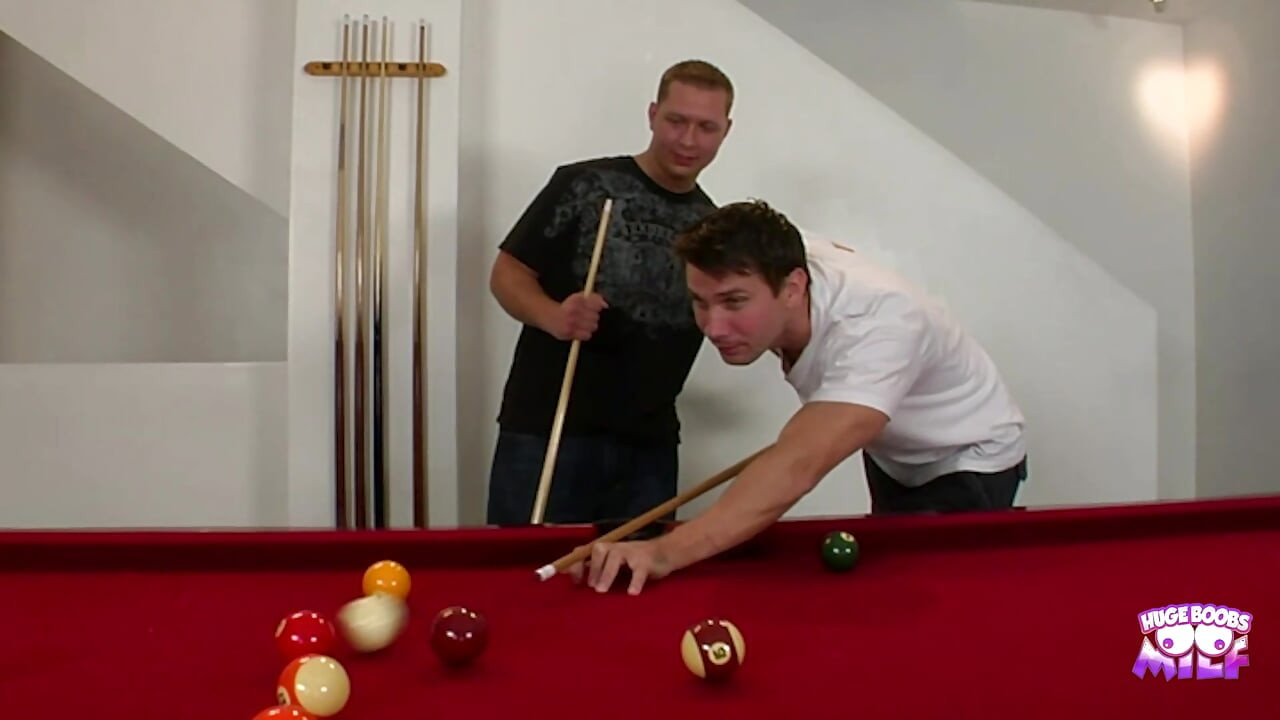 After Playing Pool Two Guys Banged This Skinny Blonde Bitch and Came on Her Face
