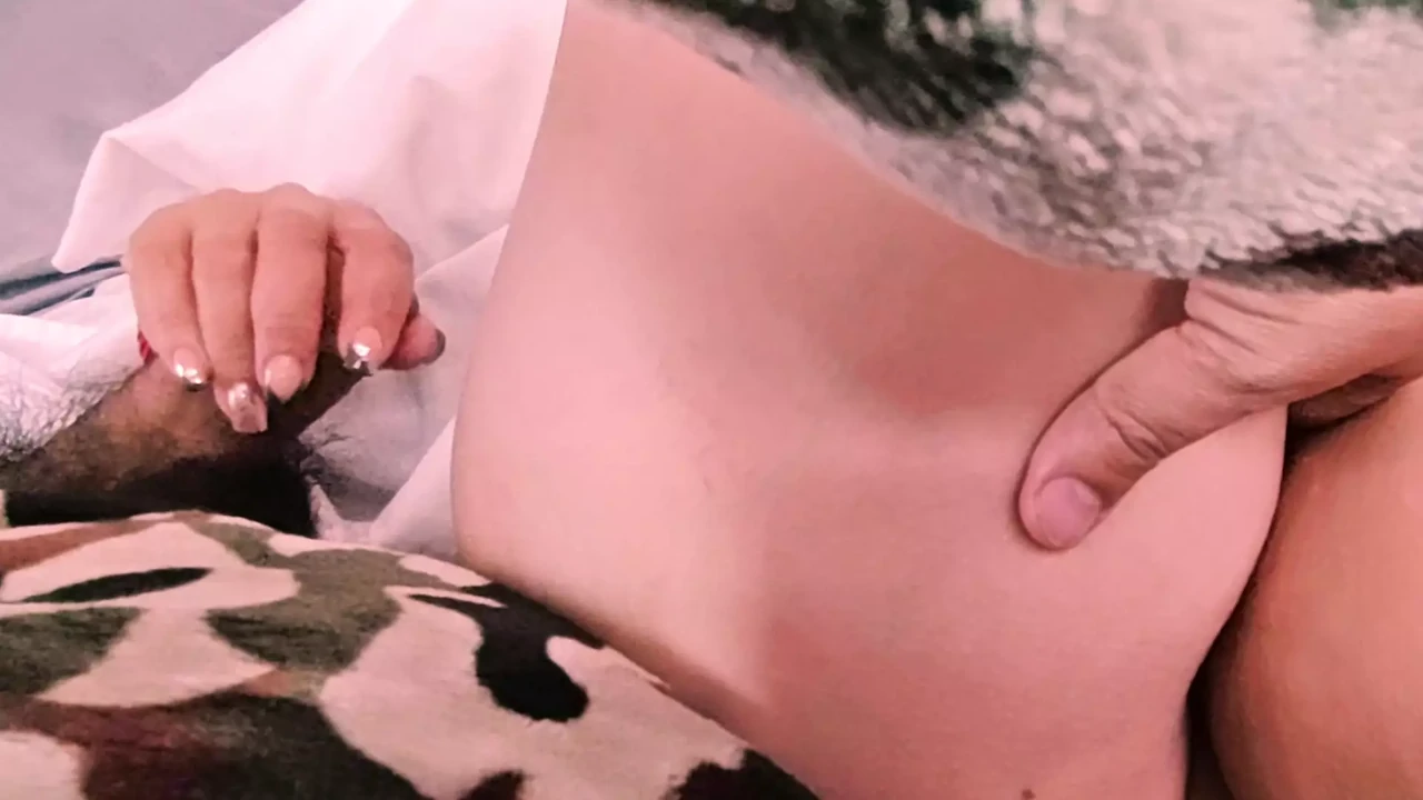 Touching pussy, she starts touching me