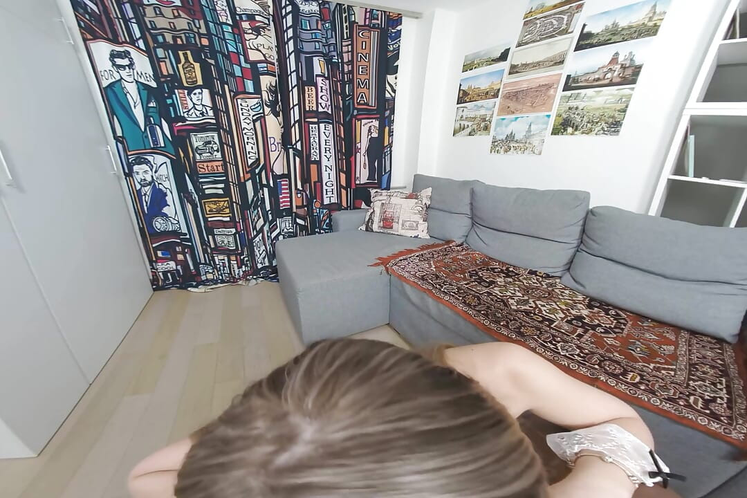 Hazel Grace Sucks off Her Lover After Watching Her Strip Tease for Him