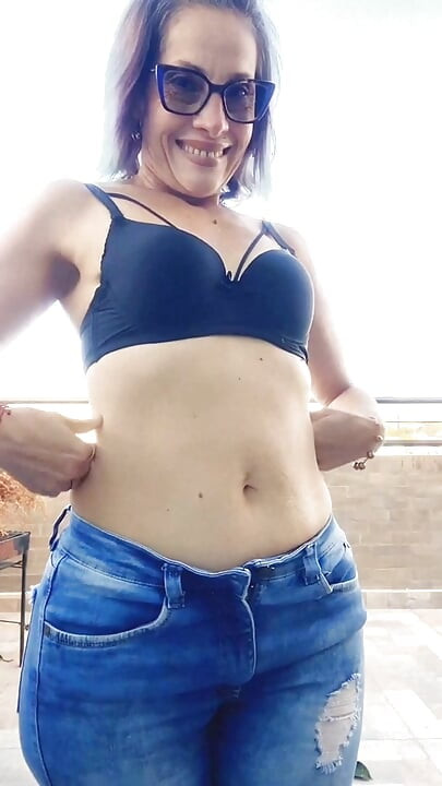 Sexy milf stepmon having fun on the balcony