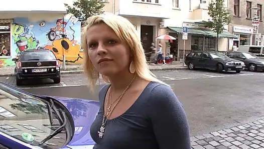 Blonde German babe picked up and fucked