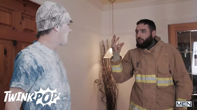 Skinny Twink Theo Brady Rides Firefighter Tony D'Angelo's Big Pole Until He Is Left Creampied - TWINKPOP