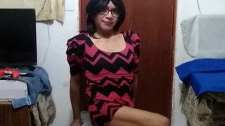 Joselynne cd em vestido vermelho, eu sou sexy