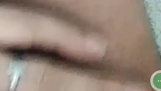 Close up playing her wet pussy