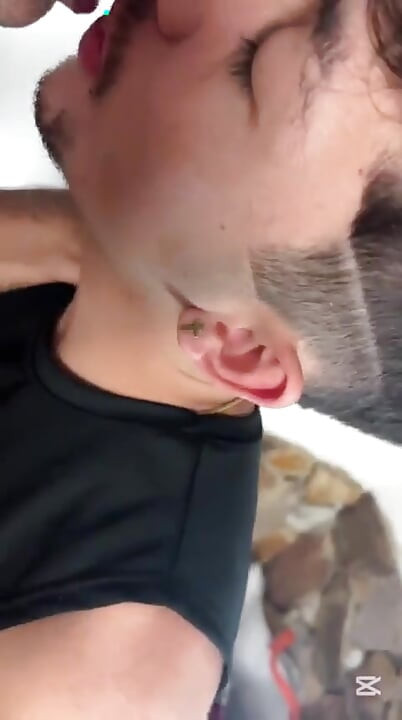Cute White Boy Receives Cum From a Black Man in His Mouth and Face.