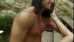 A cute teen with small tits adores a deep anal fuck outdoors