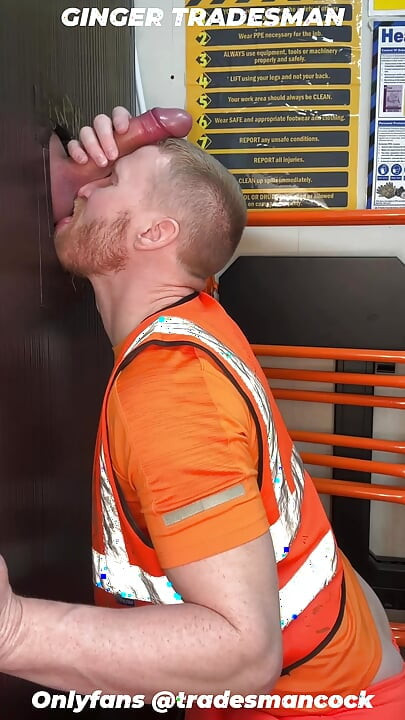 Hung Group Gloryhole Creampie, Ginger Tradesman Takes 3 XXL and loads  Cocks.