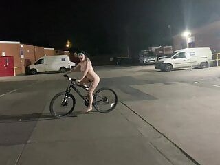 Street girl steals a bike but has to ride it back naked!