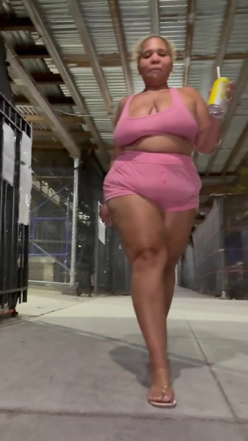Jaw-dropping moment from "Mini Skirt- Natural Fat Ass - BBW - Thick Legs Tease - High Heels - Sexy Walking Big Booty"