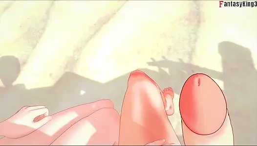 Burnice Bikini Blowjob on the beach - free POV - Zenless Zone Zero (ZZZ)