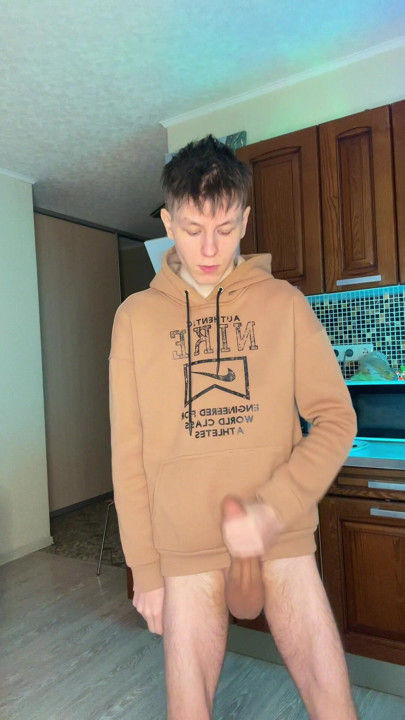 Young Student Home Alone With A Monster Boner And Lots Of Sperm