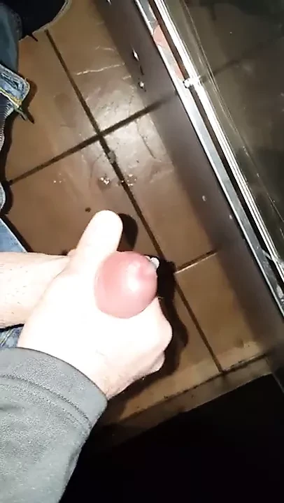 Jerked off at the Glory Hole…Big cum shot…