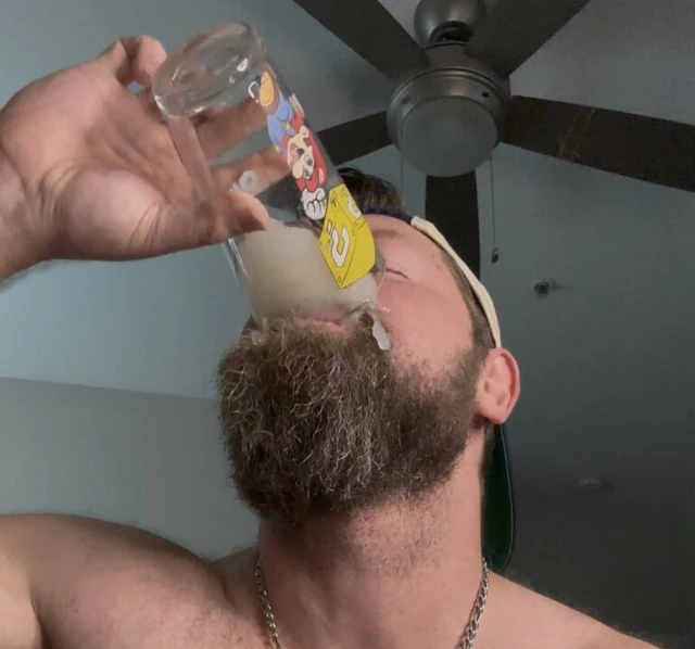 Tall Hunk Fills a Glass With Load After Load of Sperm