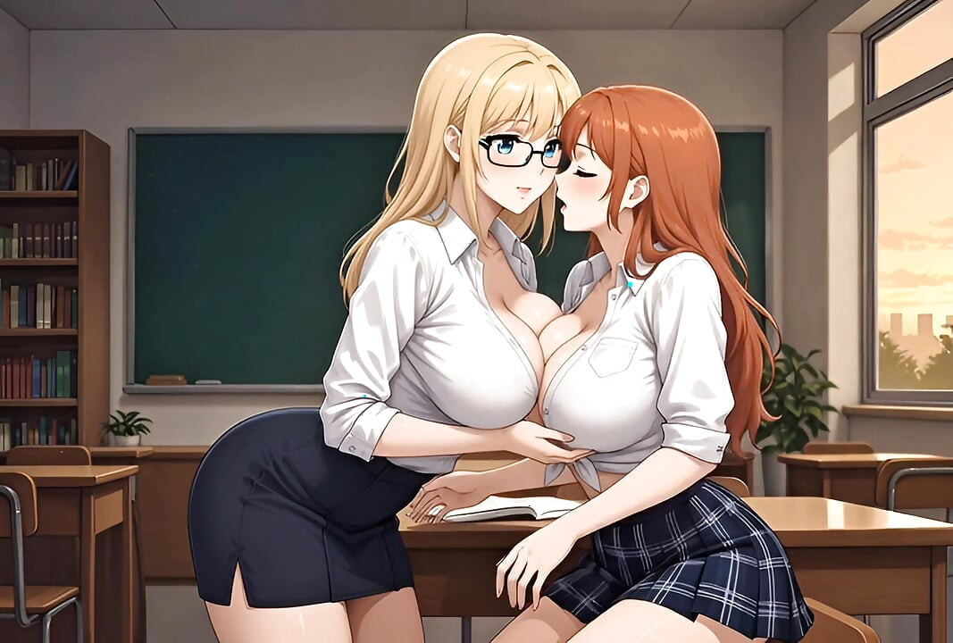 Busty Blonde Teacher & Redhead Student Yuri Detention Passionate Squirt Fantasy