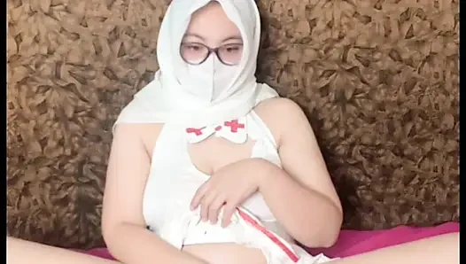Женщина-медсестра в костюме, сексуальная мастурбация, молдинг