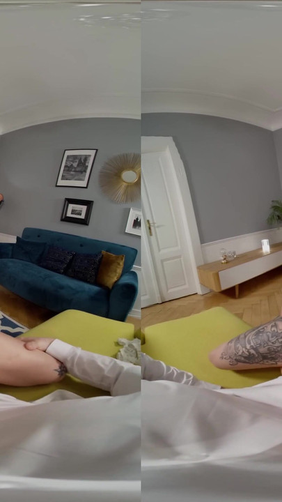 Spännande ögonblick från "Snälla knulla mig för att lindra min stress - virtuell verklig porr"