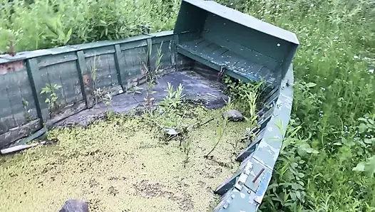 Found a abandoned boat at the lake so I decided to play on it
