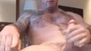 beefy football player stroking on cam 2