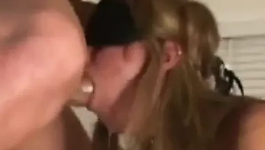 blindfolded wife submits to gaggingdeepthroat cum in mouth