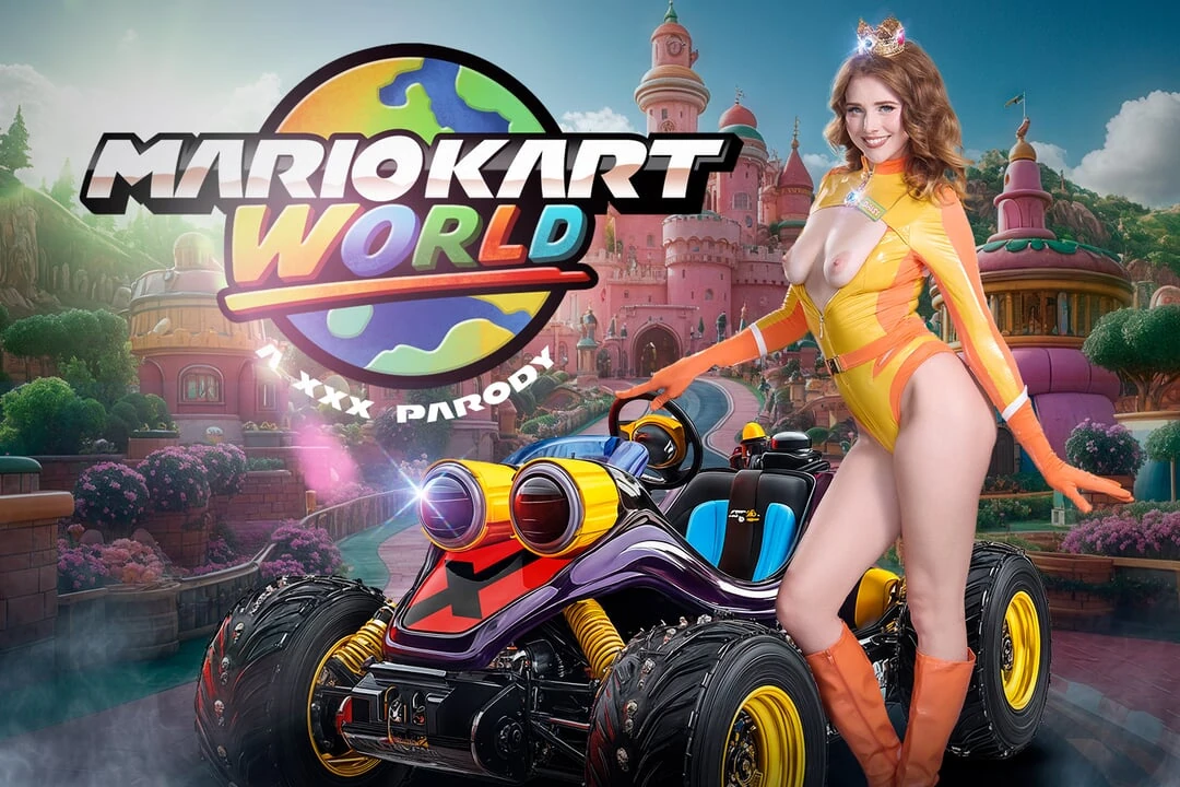 Vrcosplayx Люсі Фокс, як принцеса Дейзі, хоче, щоб ви нахилилися і її прямо тут, у цьому гаражі