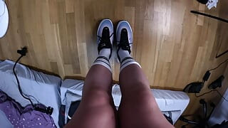 Boy Feet & Socks Smelling Foot Fetish Close up Sneaker & Sock Strip
