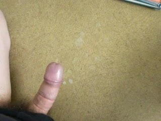 Hands free vibrator orgasm and cumshot