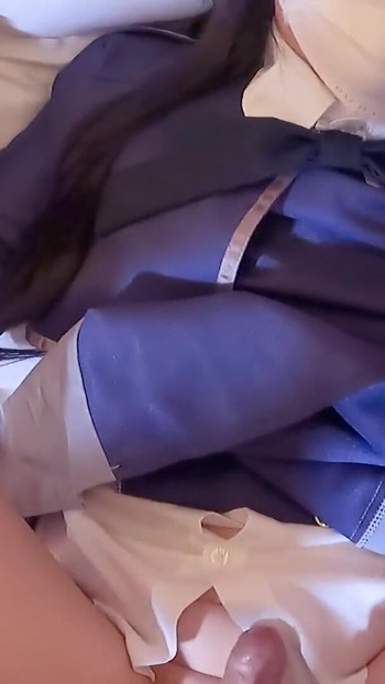 Lycoris Recoil Anime cosplayer, Takina inoue get fucked creampie, drkanje i analno igranje, azijski crossdresser cosplay | Isječak 1