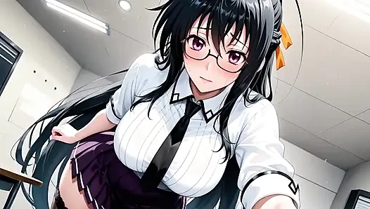 Akeno Himejima memberikan dirinya kepada Issei Hyodo dalam adaptasi AI Dxd
